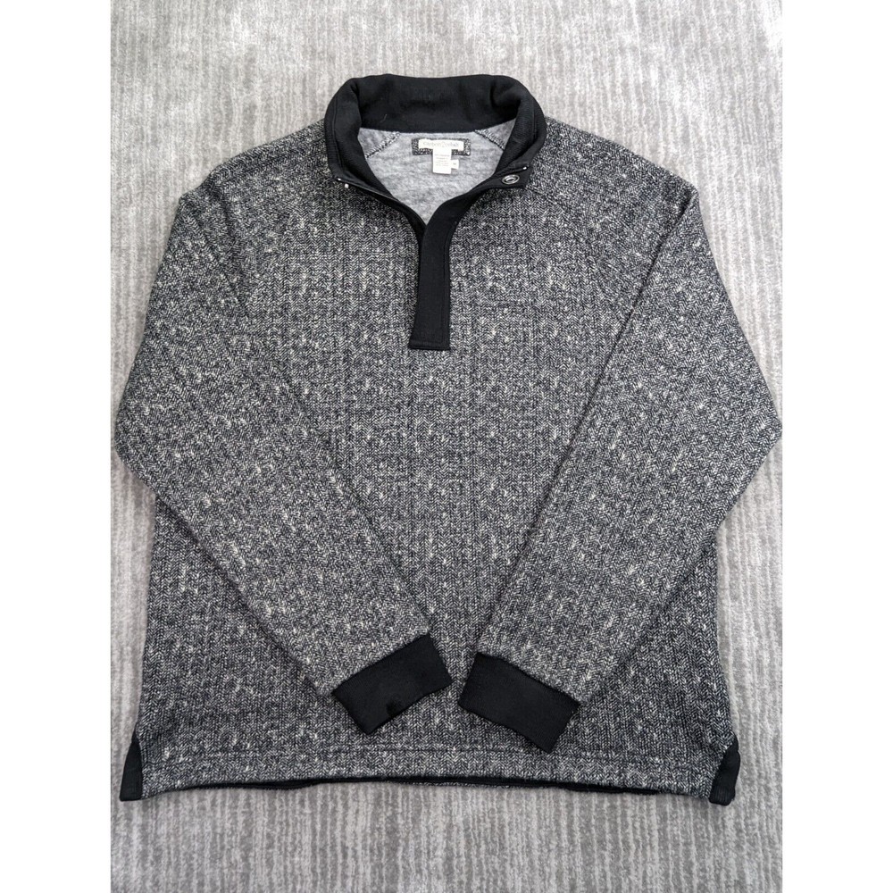Carbon 2 Cobalt 1/4 Zip Knit Sweater Men’s Medium Black Gray Soft Fleece Lining